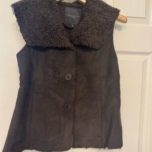 Talbots Dark Brown Shearling Vest